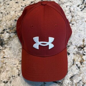 Under Armour Earthen Orange Blitzing  cap with White Logo